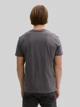 TOM TAILOR Herren T-Shirt mit Logo-Print, schwarz, Uni – Bild 5