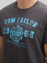 TOM TAILOR Herren T-Shirt mit Logo-Print, schwarz, Uni – Bild 6