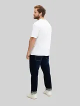TOM TAILOR Herren Plus - T-Shirt mit Logo Print, weiß, Uni – Bild 5