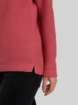 TOM TAILOR Damen Strickpullover mit Rundhalsausschnitt, rot, Uni – Bild 6