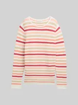 TOM TAILOR Damen Strickpullover aus Baumwolle, orange, Gemustert – Bild 3