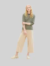 TOM TAILOR DENIM Damen Langarmshirt mit Streifenmuster, grün, Gestreift – Bild 6