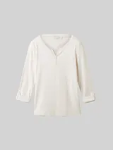 TOM TAILOR Damen Langarmshirt mit Turn-Up-Funktion, grau, Gestreift – Bild 3