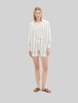 TOM TAILOR Damen Langarmshirt mit Turn-Up-Funktion, grau, Gestreift – Bild 6