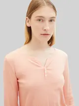 TOM TAILOR Damen Langarmshirt mit Turn-Up-Funktion, orange, Uni – Bild 6