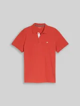 TOM TAILOR Herren Piqué Poloshirt mit Logo-Stickerei, rot, Uni – Bild 3