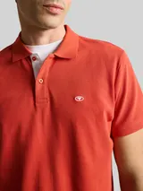 TOM TAILOR Herren Piqué Poloshirt mit Logo-Stickerei, rot, Uni – Bild 6