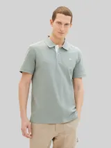 TOM TAILOR Herren Piqué Poloshirt mit Logo-Stickerei, grün, Uni – Bild 4