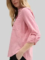 TOM TAILOR Damen Bluse mit Brusttaschen, rot, Uni – Bild 6