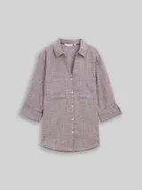 TOM TAILOR Damen Bluse mit Brusttaschen, rot, Meliert – Bild 3