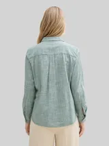 TOM TAILOR Damen Bluse mit Brusttaschen, grün, Uni – Bild 5