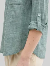 TOM TAILOR Damen Bluse mit Brusttaschen, grün, Uni – Bild 6