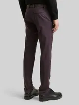TOM TAILOR Herren TTTRAVIS SLIM Chino Hose mit Gürtel, braun, Meliert – Bild 5