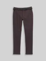 TOM TAILOR Herren TTTRAVIS SLIM Chino Hose mit Gürtel, braun, Meliert – Bild 3