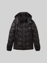 TOM TAILOR Damen Pufferjacke mit recyceltem Polyester, schwarz, Uni – Bild 3