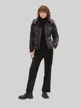 TOM TAILOR Damen Pufferjacke mit recyceltem Polyester, schwarz, Uni – Bild 6