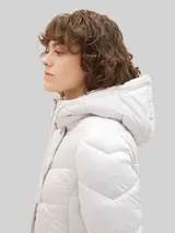 TOM TAILOR Damen Pufferjacke mit recyceltem Polyester, grau, Uni – Bild 6