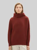 TOM TAILOR Damen Strickpullover, braun, Meliert – Bild 4