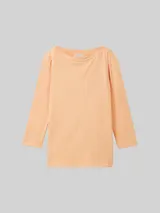 TOM TAILOR Damen Longsleeve mit 3/4-Arm aus Baumwolle, orange, Uni – Bild 3
