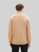 TOM TAILOR Herren Strickpullover mit Rollkragen, braun, Meliert – Bild 5