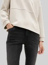 TOM TAILOR Damen TTTAPERED Jeans, schwarz, Uni – Bild 6