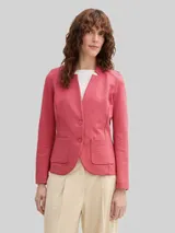 TOM TAILOR Damen Slim Fit Blazer mit Ottoman Struktur, rot, Uni – Bild 4