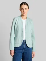 TOM TAILOR Damen Slim Fit Blazer mit Ottoman Struktur, blau, Meliert – Bild 4