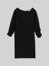 TOM TAILOR DENIM Damen Mini-Kleid mit 3/4 Arm, schwarz, Uni – Bild 3