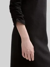 TOM TAILOR DENIM Damen Mini-Kleid mit 3/4 Arm, schwarz, Uni – Bild 6