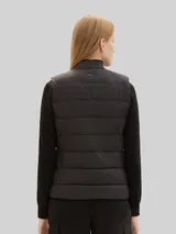 TOM TAILOR Damen Lightweight Weste, schwarz, Uni – Bild 4