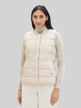 TOM TAILOR Damen Lightweight Weste, weiß, Uni – Bild 4