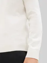 TOM TAILOR Herren Basic Strickpullover aus Baumwolle, weiß, Uni – Bild 6