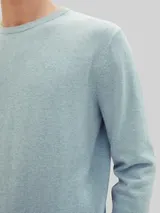 TOM TAILOR Herren Basic Strickpullover aus Baumwolle, blau, Uni – Bild 6