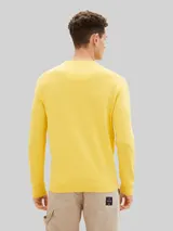 TOM TAILOR Herren Basic Strickpullover aus Baumwolle, gelb, Uni – Bild 5