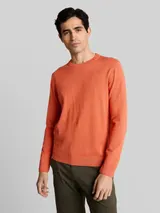 TOM TAILOR Herren Basic Strickpullover aus Baumwolle, rot, Meliert – Bild 4