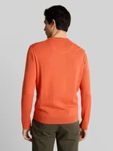 TOM TAILOR Herren Basic Strickpullover aus Baumwolle, rot, Meliert – Bild 5