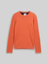 TOM TAILOR Herren Basic Strickpullover aus Baumwolle, rot, Meliert – Bild 3
