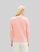 TOM TAILOR DENIM Damen Sweatshirt mit Raffungen, rosa, Uni – Bild 5