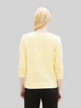TOM TAILOR DENIM Damen Sweatshirt mit Raffungen, gelb, Uni – Bild 5