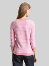 TOM TAILOR DENIM Damen Sweatshirt mit Streifenmuster, rosa, Gestreift – Bild 5