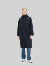 TOM TAILOR Damen Regenmantel mit recyceltem Polyester, blau, Uni – Bild 4