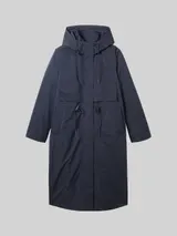 TOM TAILOR Damen Regenmantel mit recyceltem Polyester, blau, Uni – Bild 3