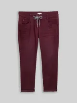 TOM TAILOR Damen Tapered Relaxed Hose, rot, Uni – Bild 3