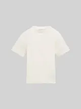 TOM TAILOR Mädchen Cropped T-Shirt mit Rippstruktur, weiß, Uni – Bild 3