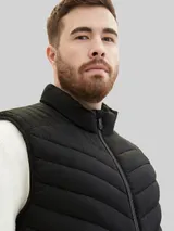 TOM TAILOR Herren Plus Size - Lightweight Weste, schwarz, Uni – Bild 6