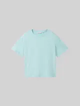 TOM TAILOR DENIM Damen Boxy Fit T-Shirt aus Baumwolle, grün, Uni – Bild 3