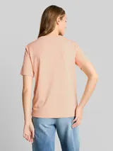 TOM TAILOR DENIM Damen Loose Fit T-Shirt, orange, Uni – Bild 5