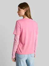 TOM TAILOR DENIM Damen Loose Fit T-Shirt, rosa, Uni – Bild 5