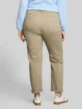 TOM TAILOR Damen Plus Size - Cropped Slim Hose, grün, Uni – Bild 5