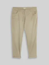 TOM TAILOR Damen Plus Size - Cropped Slim Hose, grün, Uni – Bild 3